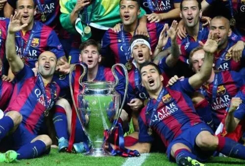 <a href=/zuqiuremen/barcelona/ target=_blank class=infotextkey>巴萨</a>获得14/15赛季欧冠冠军